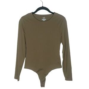 NUUDS Mocha Long Sleeve‎ Crewneck Bodysuit
